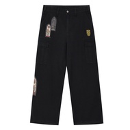 MEDM | Washed Fading Multi-Pocket Slightly Stretchy Straight Trousers For Autumn Winter Men
