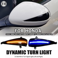 2X Dynamic Blinker LED Turn Signal Light Indicator Side Mirror Lamp For Honda Civic 8th MK8 Hatchbac