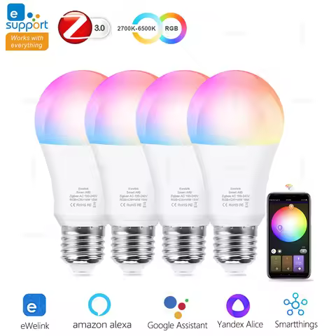 15W 18W E27 Zigbee Smart Light Bulbs RGB E27 Led Bulb AC100-240V Smart Home Zigbee Lamp Works With A