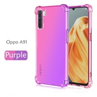 Carristo Oppo A91 Anti-Shock Case Cover Rainbow Aurora TPU Soft Casing Mobile Phone Housing