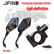 Motorcycle Side View Mirror 10mm Adjustable High-definition Convex Universal Rearview Mirror Suitabl
