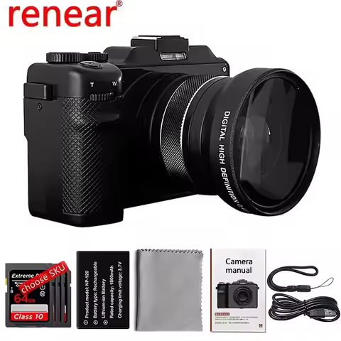 4K Digital Camera ultra HD 56MP 18X Video Image Stabilizer HD Video Compact Cameras Selfie for Stude