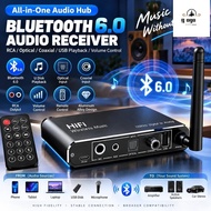 GOGOU Digital Audio Adapter, Bass Control Multi-Input Bluetooth Audio Receiver, RCA Output IR Remote