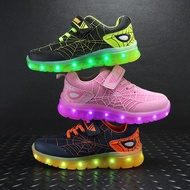 Children's Luminous Shoes USB Charging LED Light Shoes Spider Style Marquee Children's Shoes Men's W
