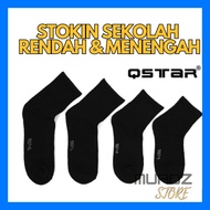 Stokin Sekolah Hitam Tinggi Panjang- Plain Black Color Student Socks Stocking Sekolah school sock