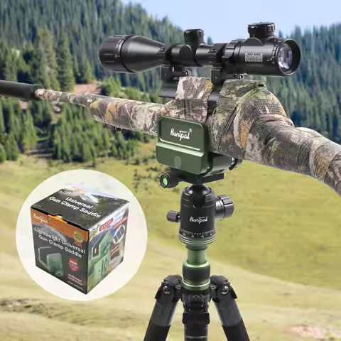 Rifle Saddle Clamp Lightweight Portable Shooting Rest Narrow Aluminum Tripod Head with 3 Pads for Cr
