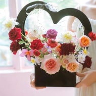 Foldable Portable Love Flower Box Surprise Delivery Box / Handle Flower Box