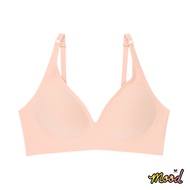 Wacoal Mood ชุดชั้นเนียน บราไร้โครง Smart Size ฟองน้ำบาง รุ่น MM1X72 สีส้ม (OR)