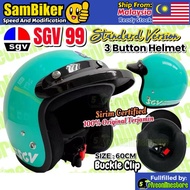 SGV Helmet SGV99 Trendy Color Petronas Green Topi Keledar 3 Button MURAH Size L 60CM SIRIM Approved 