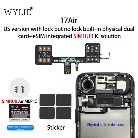 New WYLIE iPhone 17 Air eSIM to Built-in SIM Conversion for Global Models with Physical Cards SIMHUB