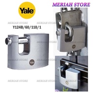 Yale Y124B/60/110/1 Brass Rectangular Shutter Padlock (Hardened Steel Shackle) - 60mm