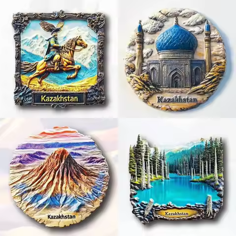 The Republic of Kazakhstan Fridge Stickers Almaty Ascension Cathedral Gora Bokty Souvenirs Kaindy La