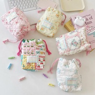 Premium thick, anti-fall & scratch-resistant CCD camera protective bag, Korean floral drawstring Pou