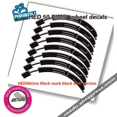 HED STICKER 50 wheelset decals Road Bike two Wheels Rim set HED 50 mm Bicycle cycling Race Decals he