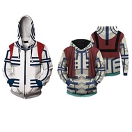 Demon Slayer Akaza Zipper Hoodie Kimetsu no Yaiba Sweater Digital Printing Jacket
