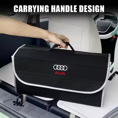 Car Trunk Organizer Box Large Capacity Stowing Tidying Storage Bags For Audi A4 A5 Q3 Q4 Etron C7 RS