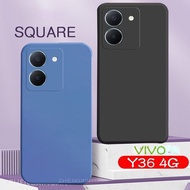 Case For Vivo Y36 4G 5G 2023 Square Silicone Soft Case Camera Protection Soft Casing Shockproof Cove