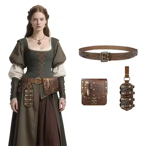 Medieval Potion Bottle Pouch Belt Set Nordic Viking Style Retro COSPLAY Prop