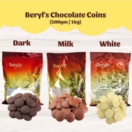 Beryl's Chocolate Compound Coins - Dark /Milk /White [beryls] [1kg/500g/200g]