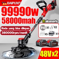 Diimpor dari Jerman BAIPUXI Mesin Pemotong Rumput 48V 2 baterai 99990w 380000rpm/menit Satu set pisa