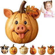 Farm Animal Pumpkin Figurines Funny Farm Animals Statue for Fall Thanksgiving & Halloween Decoration