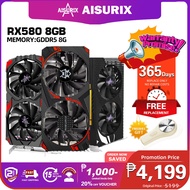 AISURIX RX580 8G Graphics Cards AMD GDDR5 GPU RX 580 8GB 256Bit 2048SP Computer PC Black Myth Wukong