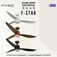 FANCO F-Star 36" 46" 52" DC Motor Ceiling Fan with 3 Tone LED Light Kit and Remote Control | Guan Seng Electrical