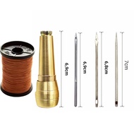 Bộ 5 Bộ Kim Chỉ May Bằng Da Canvas Có Tay Cầm Bằng Đồng Và Dây Nylon 50M Để Sửa Giày Handmade Và Dụn