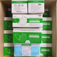 MediCare Mask หน้ากากอนามัย มีแผ่นกรองเชื้อโรค 1 กล่อง 50 ชิ้น หน้า 3 ชั้นแมวส หนามาตรฐาน