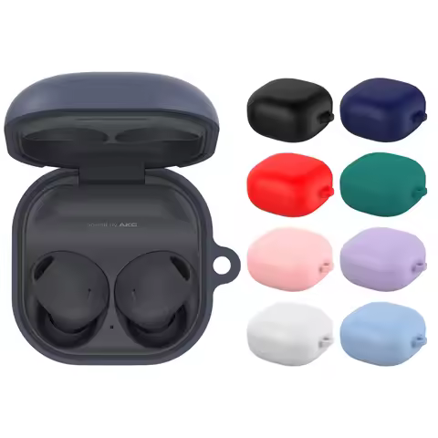 Silicone Case Cover with Hook for Samsung Galaxy buds live/2/pro/2 pro/FE Protective Shockproof Prot