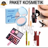 DISKON Paket Makeup Satu Set / Paket Makeup Wanita / Glowing / Kosmetik - Bedak Wardah - Maskara - E