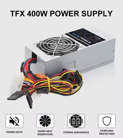 TFX PC Power Supply 300W 400W PSU Fixed Cable Stand Full Voltage 110-240V with 20+4Pin Main Power fo