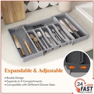 【SG Stock✅】Retractable Cutlery Organiser Cutlery Holder Drawer Organizer Kitchen Drawer Organizer Tableware Storage