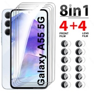 8in1 For Samsung Galaxy A55 5G Tempered Glass Samung Samsang Samsung A 55 55A SamsungA55 6.6inch Cam