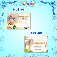 KARTU TASYAKURAN AQIQAH ANAK / STIKER TEDHAK SITEN / KARTU UCAPAN KELAHIRAN BAYI / STIKER AQIQAH