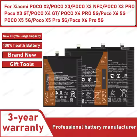 BM57 BM4P BN57 BM5V BN5E High Quality Battery For Xiaomi Poco X2/X3 GT/POCO X3 PRO/X4 GT/POCO X5 5G/