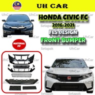(FL5 Design) Honda Civic FC 2016-2021 PP Type R Front Bumper Grill Grille Bodykit