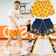 BKTSQD Star Shorts Men's Basketball Shorts Casual Beach Pants Mesh Quick Drying Breathable Loose Siz