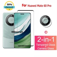 Huawei Mate 60 Pro Screen Protector Tempered Glass For Huawei P60 P30 P40 P50 Pro Nova Y91 9 10 SE 5G Mate 60 50 40 30 Pro Full Coverage Glass Film + Camera Lens Glass Protector