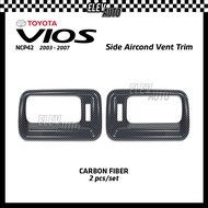 Toyota Vios NCP42 2003 - 2007 Side Aircond Vent Trim Carbon Fiber Black Interior Accessories 2004 20