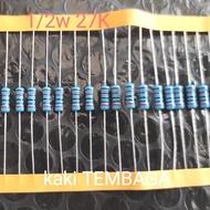 500 pcs resistor 1/2W 27k 1/2 watt 27K rollbiru