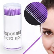 Micro Eyelash Brush Applicators 3 ประเภท 100 ชิ้น/กล่องผู้หญิง Micro Disposable มาสคาร่าขยายแปรงกาวติดขนตาปลอมแท่งไหมขัดฟันสีฟ้าขนาดใหญ่