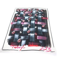 成色極佳，香奈兒 (CHANEL) 2023 年 100% 羊絨斜紋軟呢披肩/圍巾，全身飾有流蘇，多色印花，含原廠盒，義大利製造。