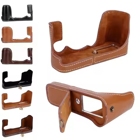 For Fujifilm XT10 XT20 XE3 Bottom PU Leather Camera Case Base Half Cover body camera