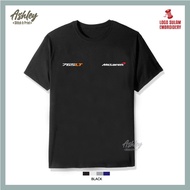 T Shirt Round Neck Sulam McLaren 765LT V8 Turbo Sports Car Racing Baju Lelaki Casual Cotton Fashion 