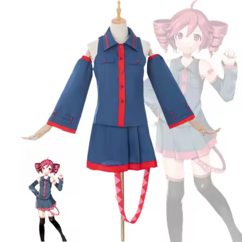 2D singer cosplay Teto costume role play Blue Cosplay Costume Anime Mikuu Vtuber Halloween Carnival