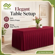 4Ft 6Ft Folding Table Skirting Table Cloth Cover Hotel Banquet Wedding Party Activity Table Decorate