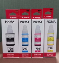 Canon GI-790  รวม4 สี BK/C/M/Y หมึกขวด4สี4กล่อง แท้ศูนย์+ของใหม่+คุณภาพ 100 % สำหรับรุ่น G1000, G2000, G3000,G1010,G2010,G3010,G4010