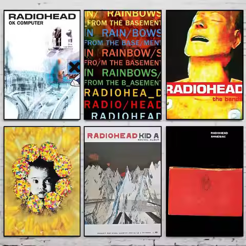 Singer R-Radiohead OK Computer Poster Gallery Prints Self Adhesive Home Decor Decoration Wall Decals