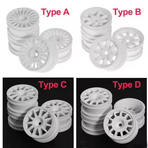 4PCS 42mm RC Racing Tires Wheels Rims for Tamiya 1/10 M03 M05 MF01 XM01 SW01, for MJX 1/14 14303 143